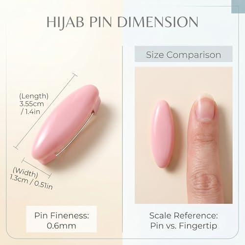 48Pcs Hijab Pins for Women, Plastic Oval Scarf Safety Pins,Colorful Hollow Muslim Headscarf Pins,Locking Brooch Clips for Scarves Clothing Accessories