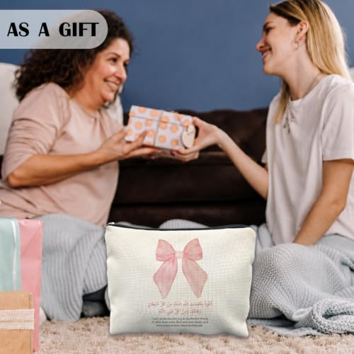 Coquette Pink Bow Islamic Makeup Bag Gifts for Women - color: Pink Bow Islamic