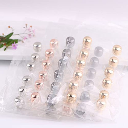 12pcs Magnetic Buttons For Clothing,hijab Magnetic Pins Multi-Purpose Pinless Fasteners For Muslim Wedding Gift Women - color: B-black