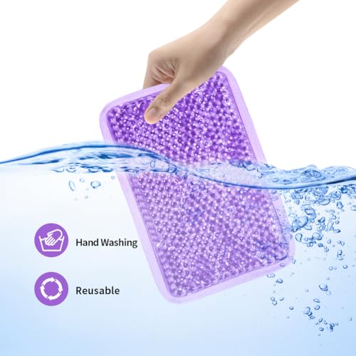 Gel Ice Pack for Injuries Reusable for Pain Swelling of Knee, Shoulder, Foot, Back, Ankle, Neck, Elbow, Wisdom Tooth - Cold or Hot Compress - style: Rectangle-Purple