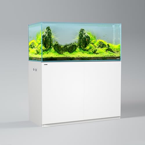 Aquarium Wooden Stand and Cabinet for up to 105 Gal Tank, Fish Reptile Sea Salt WaterTank Stand, Nano Foam Leveling Mat Included, W47.2xD23.6xH31.5 in, Wooden Matte White Painted(Stand Only) - color: White-Fig8_Inlet, size: W47.2xD23.6xH31.5in(120x60x80cm
