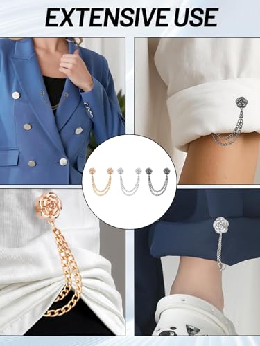 6PCS Multi-Function Magnetic Clothing Clip,Magnetic Hem Clips with Chain, Scarves, Hijab, Trousers, Cuffs and Hems