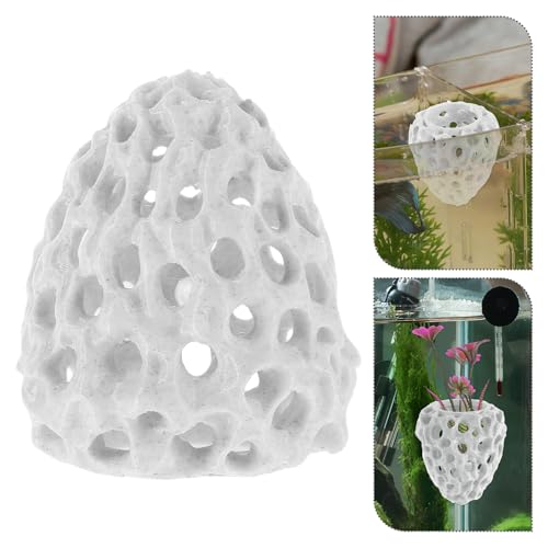 WOONEKY Shrimp Hideout Aquarium Cave with Multiple Holes Hollow Coral Rock Breeding Shelter Fish Tank Decoration for Freshwater Shrimp and Betta Fish