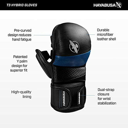 Hayabusa T3 7oz Training Sparring MMA Gloves for Men and Women - color: White/Black, size: Small