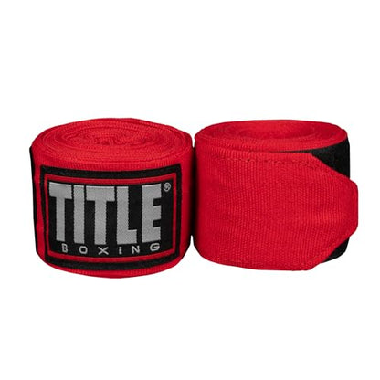 Title Boxing Fight Back Semi-Elastic Hand Wraps: Boxing Wraps, Hand Wraps for Boxing Gloves, Boxing Hand Wraps, Boxing Equipment, Wrist Wraps Boxing - color: Red