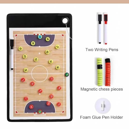 Magnetic Soccer Coaching Board, Futsal Tactics Clipboard, Double Sided Dry Erase Whiteboard, Portable Design for Competition Training Teaching Coaching