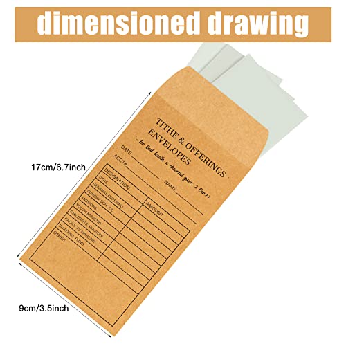 Church Supplies Tithe and Offering Envelope Kraft Offering Tithe Envelopes for Religious Church (500 Pieces)