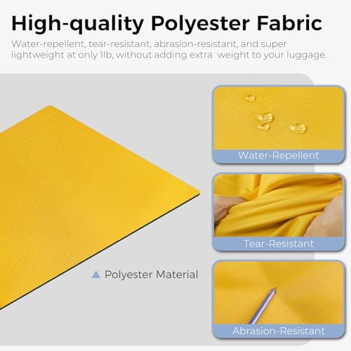 Fmeida 65L Duffle Bag with Shoes Compartment, Foldable Travel Duffel Bags for Men Women, Large Packable Travel Bag Water Repellent & Tear Resistant (Yellow) - color: Glossy Yellow