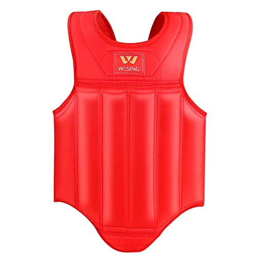 Wesing Martial Arts Muay Thai Boxing Chest Protector MMA Sanda Chest Guard - size: XX-Large, style: Red