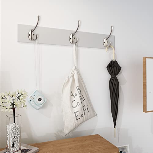 30 Pack Heavy Duty Silvery Dual Coat Hooks for Coat, Bag, Scarf, Hat | Coat Hooks Wall Mounted with 60 Screws Retro Double Hooks Utility Hooks for Towel, Key, Cap, Cup - color: 30 Pcs Silvery