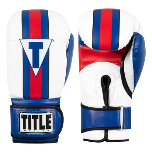 Title Boxing World Bag Boxing Gloves - color: Blue/White/Red, size: 12 oz