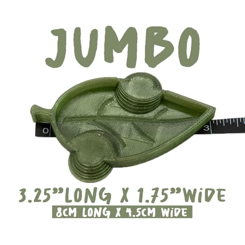 Isopod Leaf Feeding Dish Nature Inspired for Insects & Small Animals (Pack of 3) (Translucent Olive, Jumbo) - color: Translucent Olive, size: Jumbo
