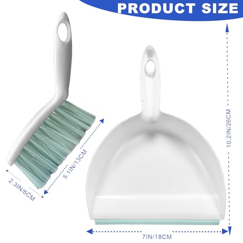 Mini Broom and Dustpan Set Small Dust pan & Brush Set Portable Cleaning Tools for Home Office RV Camping Learning (Green) - color: Green
