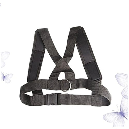 Mikikit Adjustable Resistance Training Harness with Heavy Duty Hooks for Sled and Tire Workouts Durable Fitness Tool for Speed and Endurance Training Black
