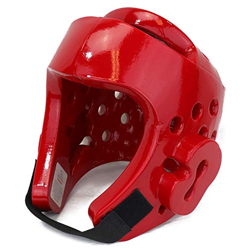 AAMA Taekwondo and Karate Sparring Foam Head Guard - color: RED, size: Medium