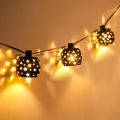 Vigdur Lantern String Lights, 10 G40 Bulbs Star String Lights, 11FT - color: Star Lantern