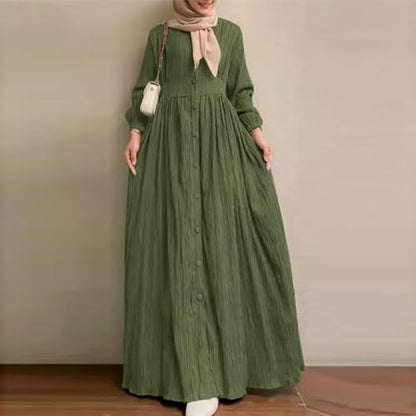Abaya Dress For Women One-Piece Prayer Clothes Abaya Dubai Kaftan Long Sleeve Robe Thobe Dubai Islamic Clothing - color: Green, size: 3X-Large