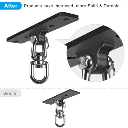 SELEWARE Boxing Punching Bag Hanger, Heavy Bag Hanger Bracket for Heavy Bag Boxing Muay Thai Training Hardware - color: 360° Swivel Hanger with Carabiner