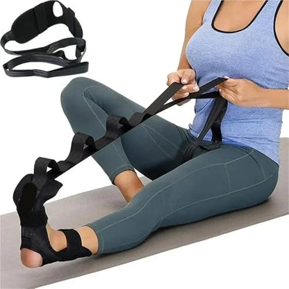 1pc Yoga Leg Stretching Band Flexibility Rehabilitation Fitness Plantar Fasciitis Training Belt Foot Care for Plantar Fasciitis, Heel Spurs and Achilles Ten - color: Black