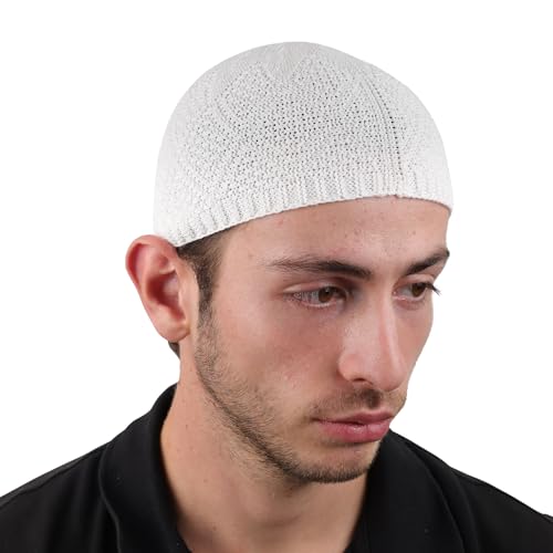 Muslim Kufi Hats for Men, Velvet Crochet Islamic Prayer Cap, Stretchable, Breathable Knit Skull Beanie,Standard Size - color: Oltu- Mix 1