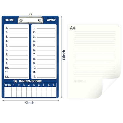 WISYOK Double-Sided Dry Erase Baseball Clipboard for Coaches, Baseball Coaching Lineup Board with Marker Blue - style: Baseball Blue