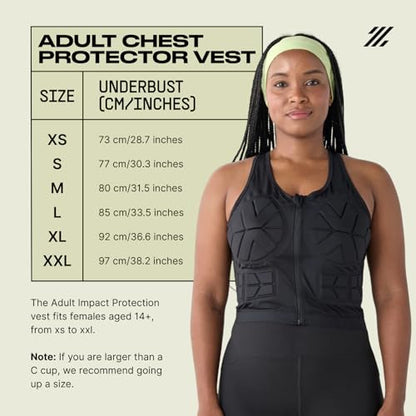 Zena Sport - Adult Chest Protector Vest for Women - Front Zip Padded Compression Vest - for Contact Sports, Lacrosse, & More - size: XX-Large