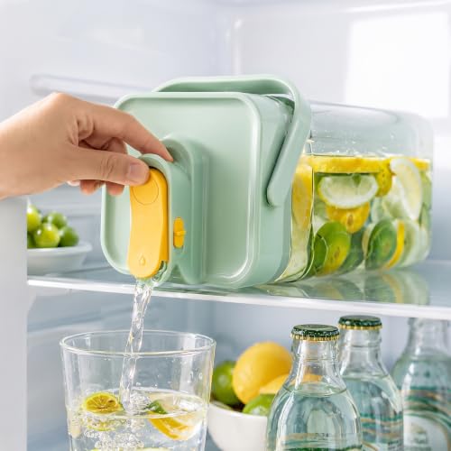 0.9 Gallon Drink Dispenser with Spigot,100% Leakproof,Sealed and Filter screen,Milk,Lemonade Dispenser,Juice Containers With Lids For Fridge and Dairly Use,Beverage Liquid Drink Container for Party