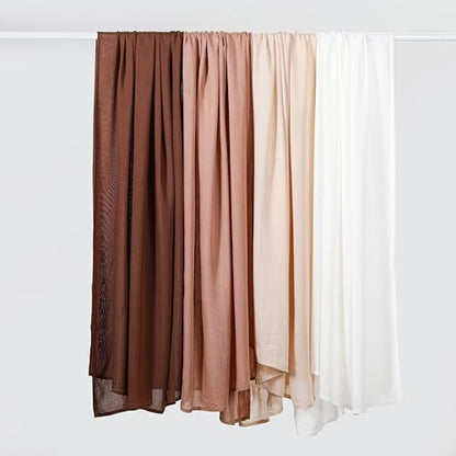 3PC Premium Modal Lightweight Hijab, Fashion Soft Head Scarf Shawl Wraps for Muslim Women Daily Wear - color: Series 1-black/Beige/Taupe