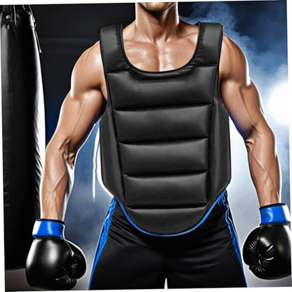 Boxing Body Protector, Reversible Chest Protector, Adjustable Taekwondo Sparring Gear, Sponge Boxing Training Equipment 160-180cm Body Gear - color: Black & White