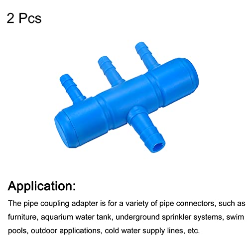 uxcell 2Pcs 8mm to 5.5mm 3 Ways Air Line Tubing Splitter Connector Fish Tank Oxygen Pipe Air Tubing Adapter for Aquarium, Blue - style: 3 Ways