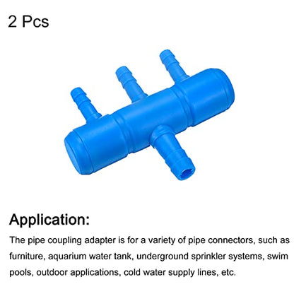 uxcell 2Pcs 8mm to 5.5mm 3 Ways Air Line Tubing Splitter Connector Fish Tank Oxygen Pipe Air Tubing Adapter for Aquarium, Blue - style: 3 Ways