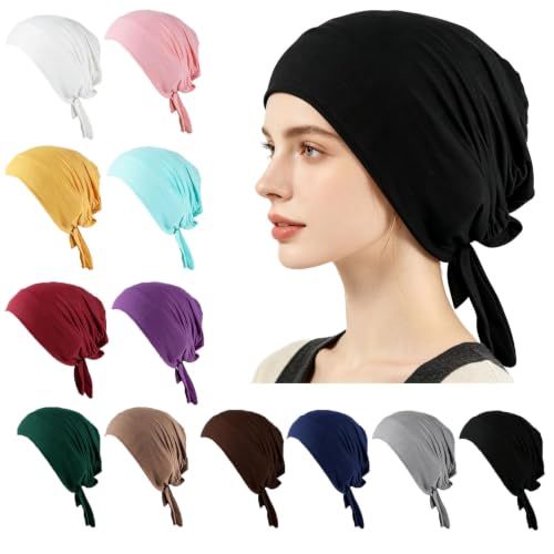 LEMYANG 12Pcs Cotton Hijab Scarf for Women，Hijab Undercap Multi