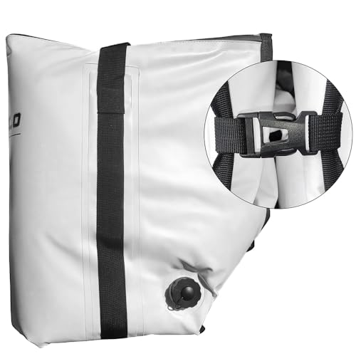 Buffalo Gear Insulated Fish Cooler - 27.5QT 58QT Waterproof Flat Bottom Bag, Leakproof and Fishing Kill Bag - color: White-58QT
