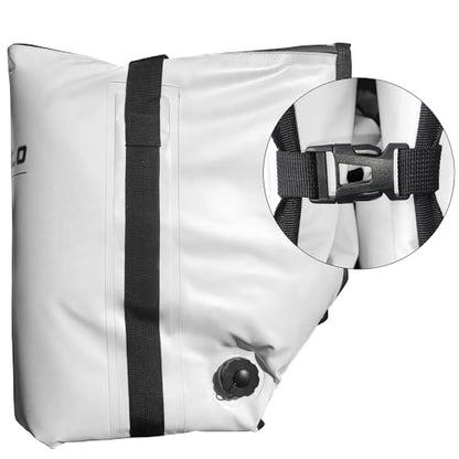 Buffalo Gear Insulated Fish Cooler - 27.5QT 58QT Waterproof Flat Bottom Bag, Leakproof and Fishing Kill Bag - color: White-58QT