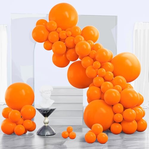 PartyWoo Orange Balloons 130pcs Different Sizes of 18 12 10 5 Inch Matte Fall Balloon Arch Kit Garland for Thanksgiving Halloween Little Cutie Baby Shower Birthday Party Decorations Orange-Y9 - color: Orange-y9