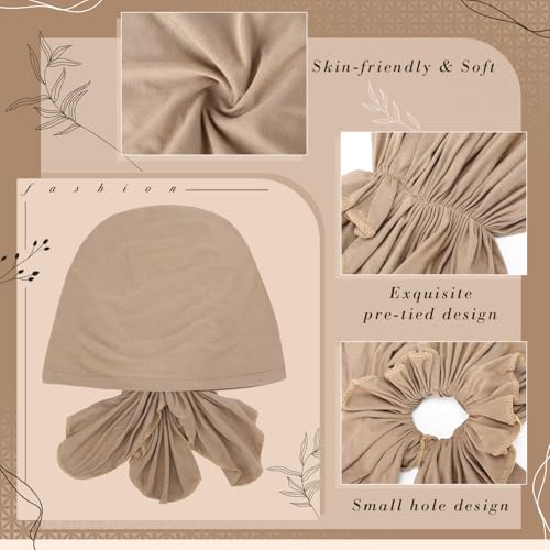 Syhood Slip on Pre Tied Head Scarves for Women - color: Basic Colors