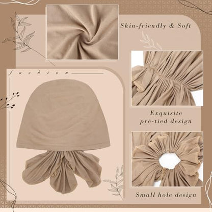 Syhood Slip on Pre Tied Head Scarves for Women - color: Basic Colors