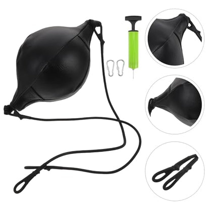 Wakauto Double End Boxing Speed Bag Pu Hanging Reflex Ball with Pump, Needle, and Hook Kit for Home Boxing Training and Hand-Eye Coordination