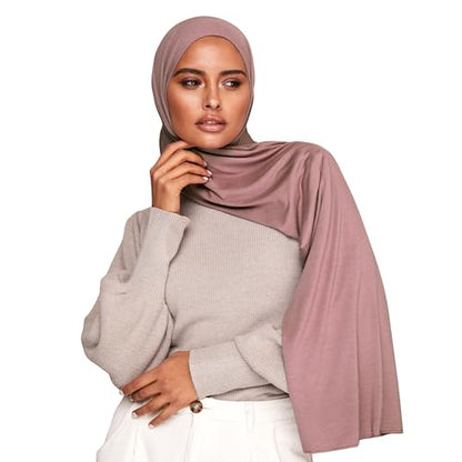 VOILE CHIC 여성용 프리미엄 저지 히잡 스카프 - 이슬람 헤드 스카프 랩 히잡 - color: 스핑크스, size: Regular