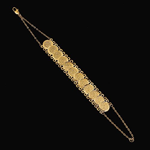 Small Cute Gold Plated Islamic Muslim Arab Money Coins Bracelet for Women Jewelry Bangle - style: Style F