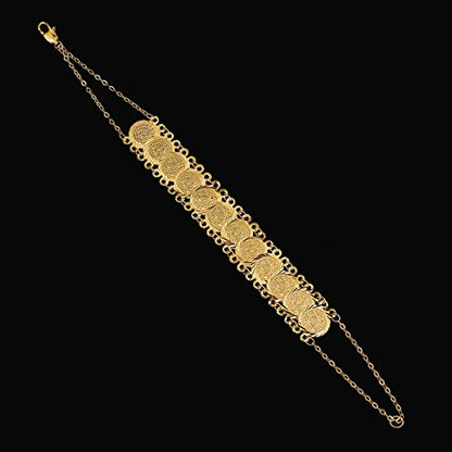 Small Cute Gold Plated Islamic Muslim Arab Money Coins Bracelet for Women Jewelry Bangle - style: Style F