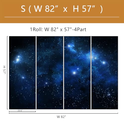 Galaxy Wallpaper Peel and Stick Night Sky Ceiling Self-Adhesive Mural for Living Room Bedroom 82"x57" - color: ZZ-004, size: 82" x 57"