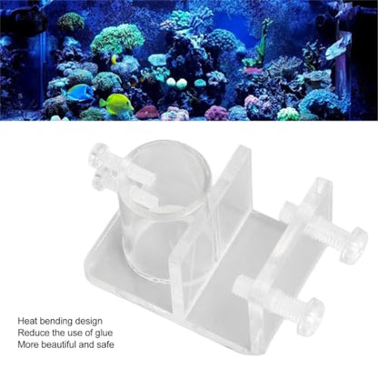 Pssopp Aquarium Water Pipe Clamp, Acrylic Aquarium Pipe Clip Clamp Holder Transparent Fish Hose Fix Clip for Aquarium in Out Pipe Single Hole 25mm/0.98in Inner Diameter