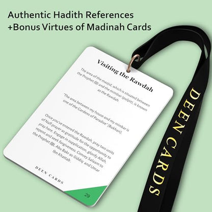 Umrah Guide Book - 32-Page Pocket-Size Guide With Lanyard - Includes Duas and Supplications - Durable 400gsm Cards