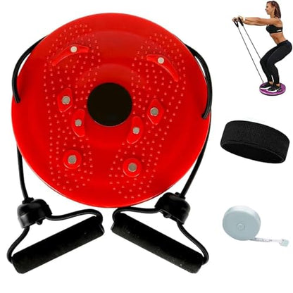 Waist Sculptor, 2026 New Lovely Waist Twister Machine Exercise with Arm Bands, Adjustable Ab Twister Board Twisting Waist Disc for Legs, Buttocks, Hip Exercise Training, Shaping the Body - color: Red