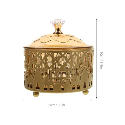 Alipis Metal Snack Candy Tray for Eid Ramadan Party Serving Plate Organizer for Dried Fruits Small Items 3.94 Inch Decorative Home Kitchen