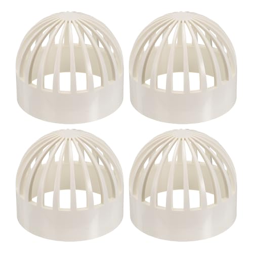 PATIKIL 4.3 Inch (110mm) Fish Cover Permeable Cap, 4 Pcs PVC Breathable Cap Aquarium Guard Fish Tank Intake Cover, White - color: White, size: 4.3Inch(110mm)