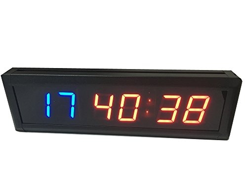 AZOOU Internal Training Timer Gym Boxing Tabata Stopwatch Led Wall Clock for Fitness W/Remote Control