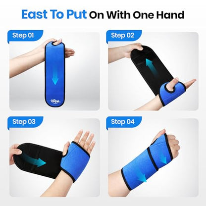 Hilph Wrist Ice Pack Wrap for Carpal Tunnel Relief, FSA Eligible HSA, Reusable Wrist Hot & Cold Therapy Brace for Hand Injuries, Arthritis, Tendonitis, Surgery Recovery Items Gifts Men Women, Blue - style: Casual