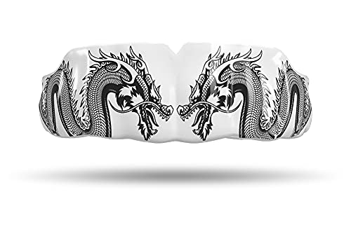 Impact Mouthguard Boxing, MMA, Muay Thai Sports Mouthguards for Youth Adults, Professional Custom-Fit, Dragon White - color: Dragon White